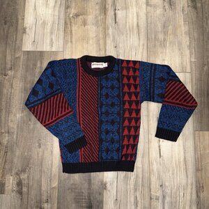 VTG McGregor 80s Sweater Youth Medium Multicolor Abstract EUC